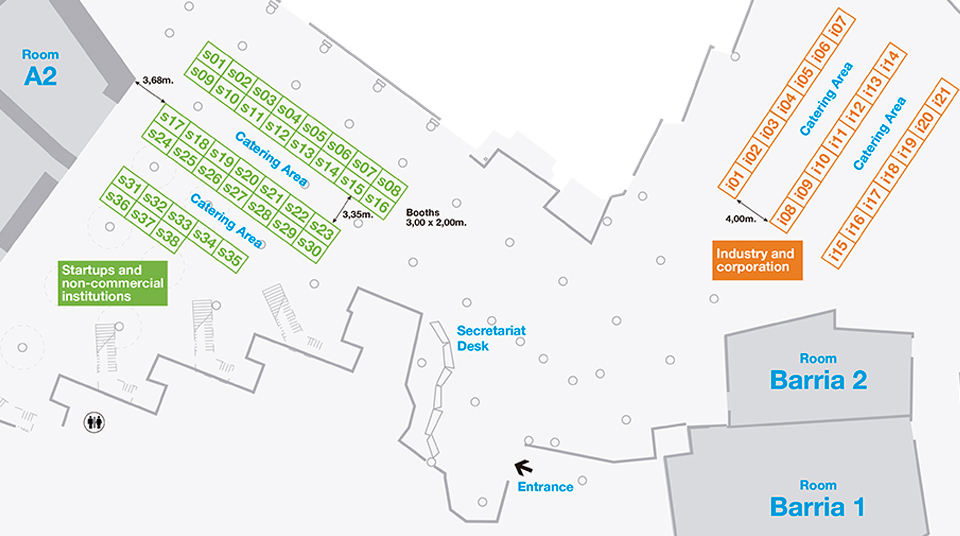 Image of map with position of stands and stand numbers